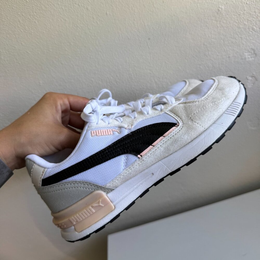 PUMA White & Black Sneakers Women’s Size 8.5 – Classic Casual Shoes - Picture 4 of 13